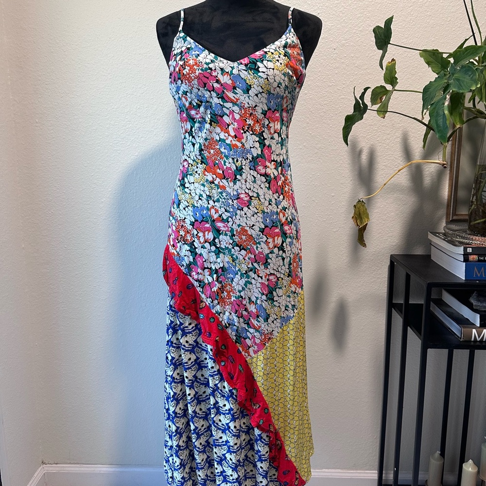 Anthropologie Floral Patchwork Midi Dress